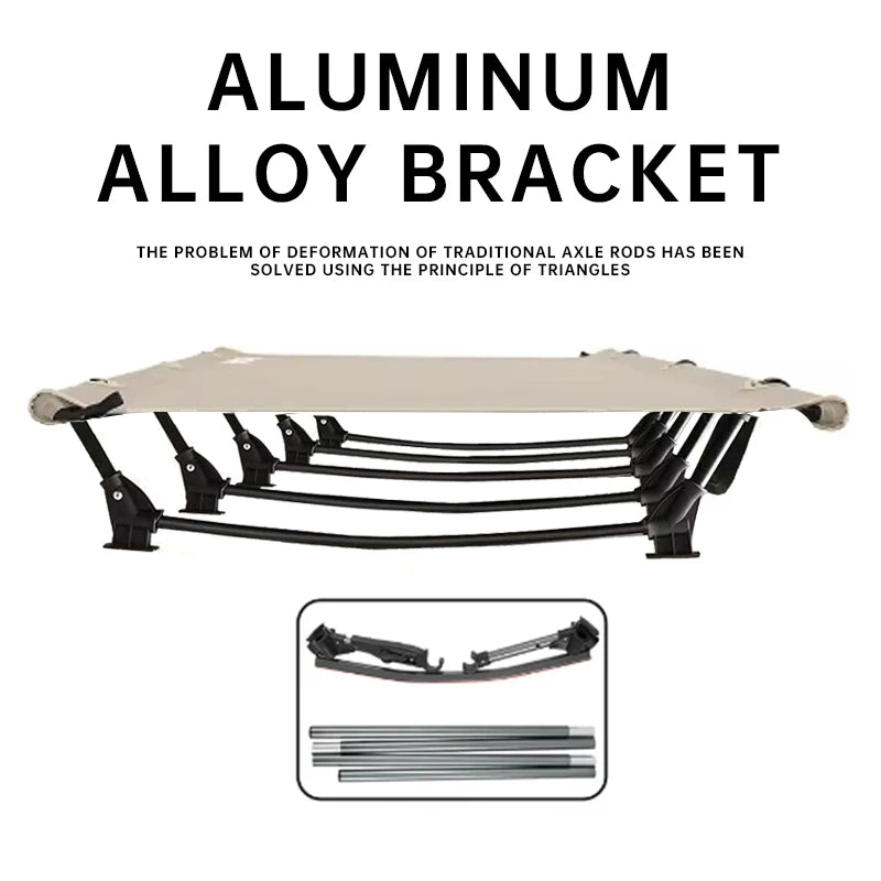 Customized Logo Ultralight Portable Folding Cot Travel Compact Sleeping Beds Aluminum Camping Bed