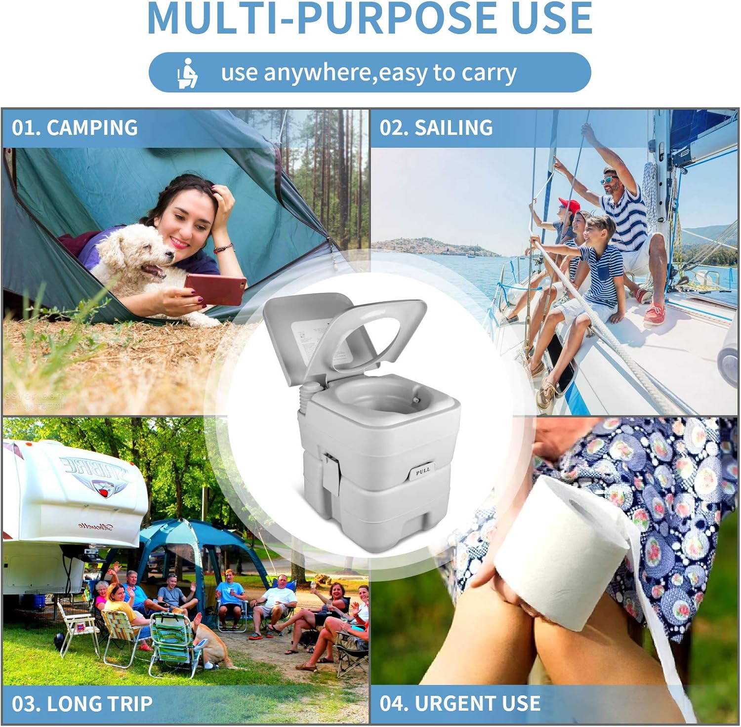 20L Camping Travel Toilet Outdoor Mobile Portable Toilet for Wholesale