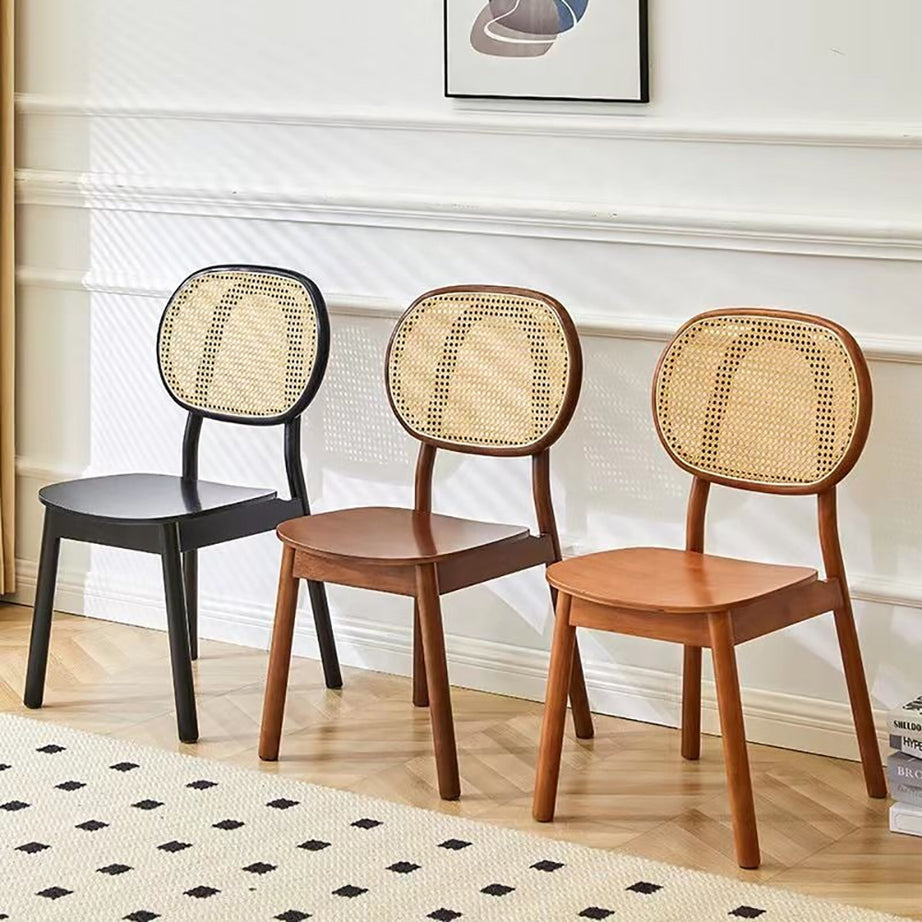 Modern Wooden Restaurant Furniture Solid Rattan Wood Dining Chair
