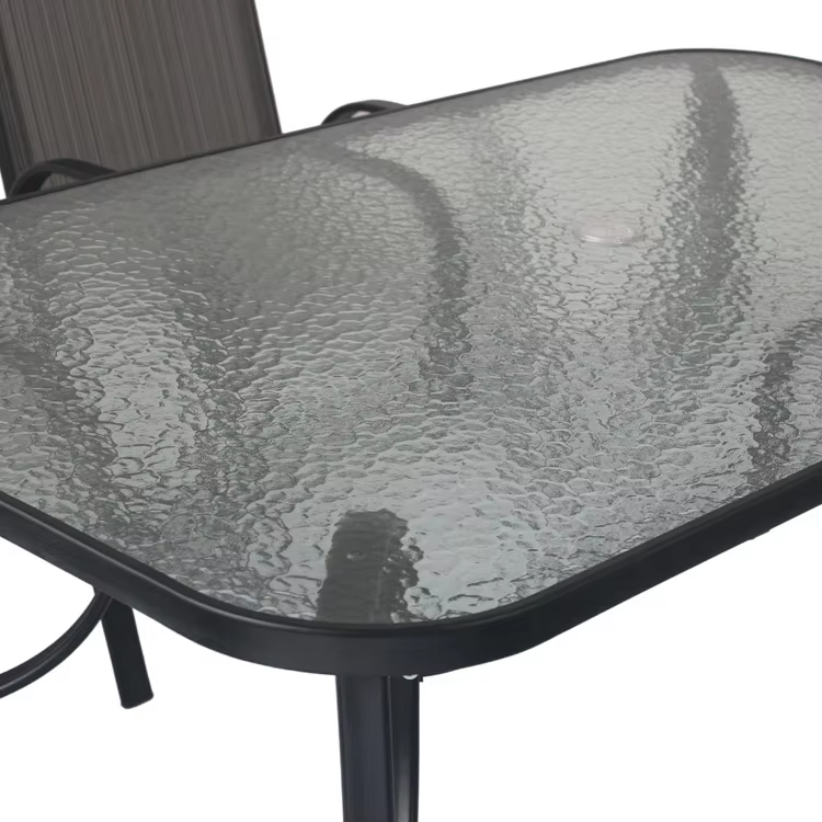 Outdoor Metal Steel Patio Garden Furniture Set Table and Chair Set With Patio Umbrella