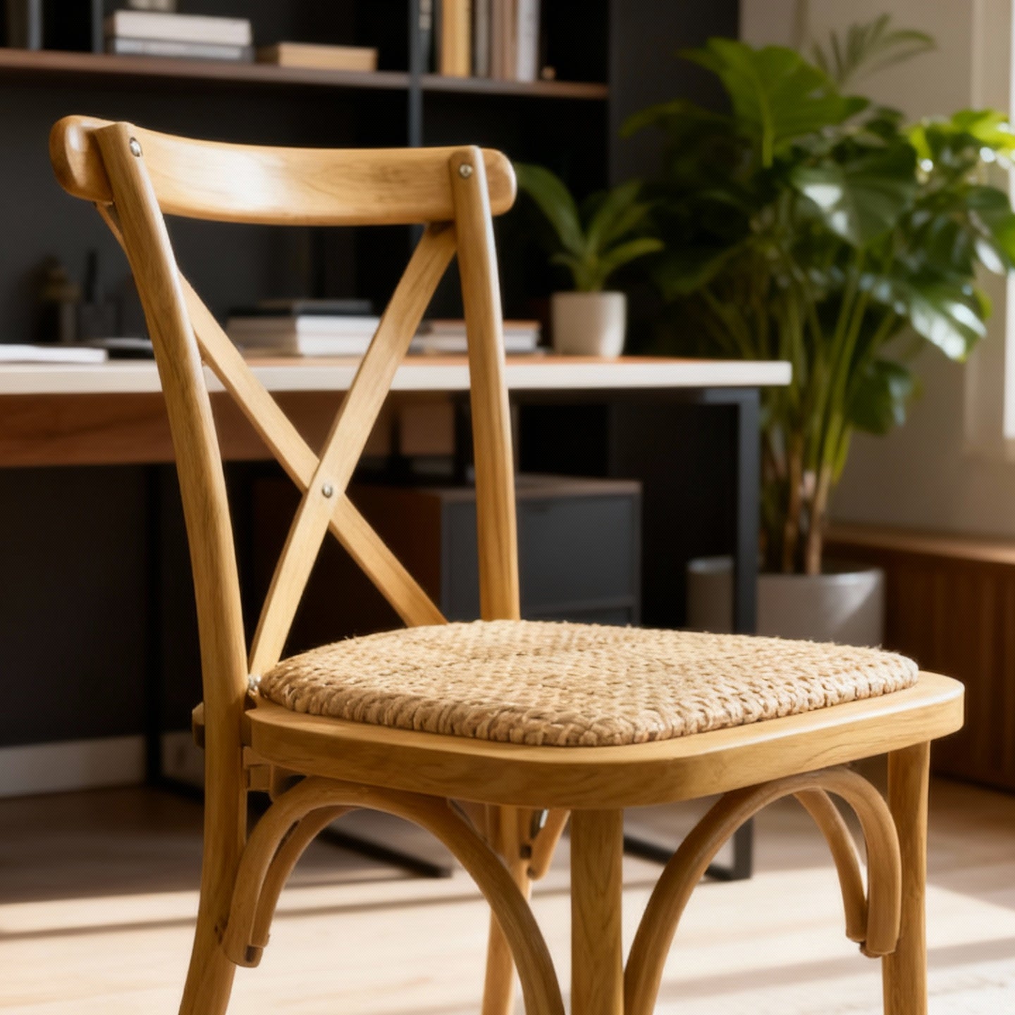 Stacking Furniture Event Banquet Hotel Party Solid Wooden Cross Back Chair Wedding Wood