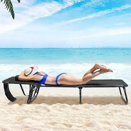 Adjustable Massage Bed Recliner Folding Lounge Chair Zero Gravity Folding Chair for Outdoor Camping