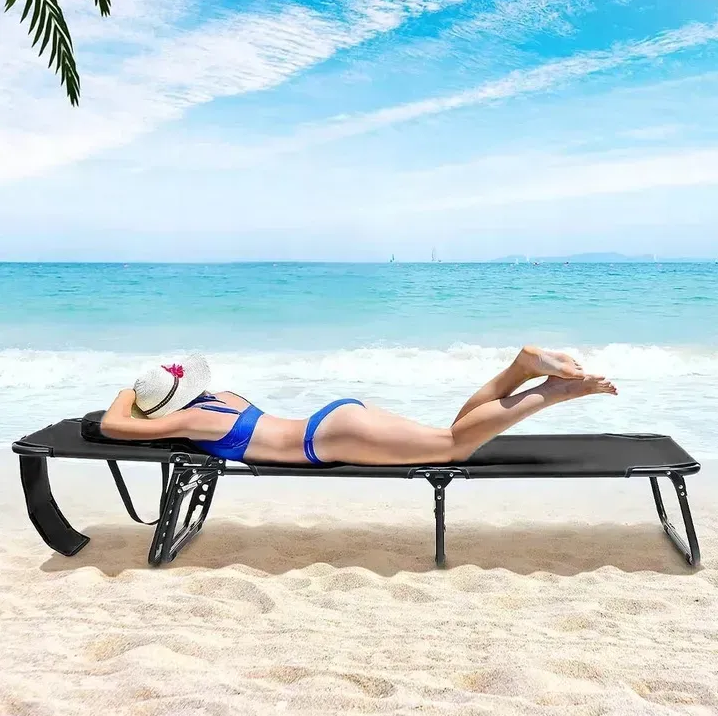 Adjustable Massage Bed Recliner Folding Lounge Chair Zero Gravity Folding Chair for Outdoor Camping