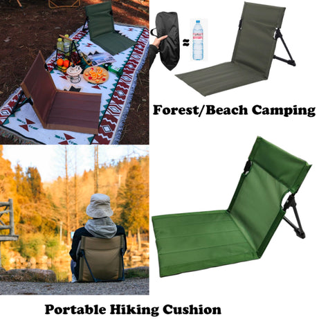 Outdoor Folding Beach Chair Compact Camping Hiking Picnic Mat with Backrest