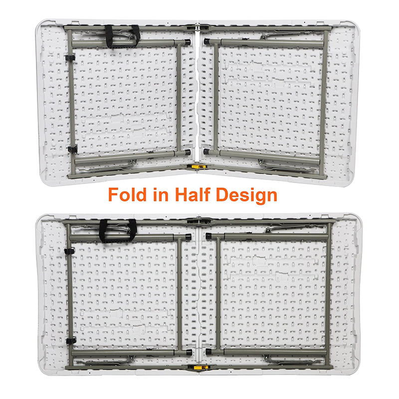 Portable Foldable Outdoor Picnic 4ft Hdpe White Plastic Folding Table For Camping