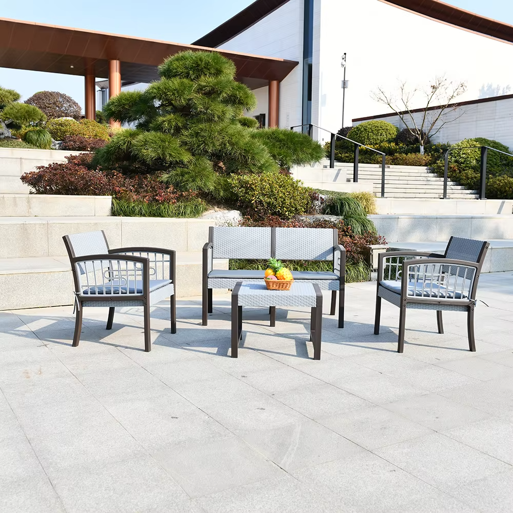 Outdoor Furniture Waterproof Outdoor Garden Sofa PE Wicker Rattan Patio Set