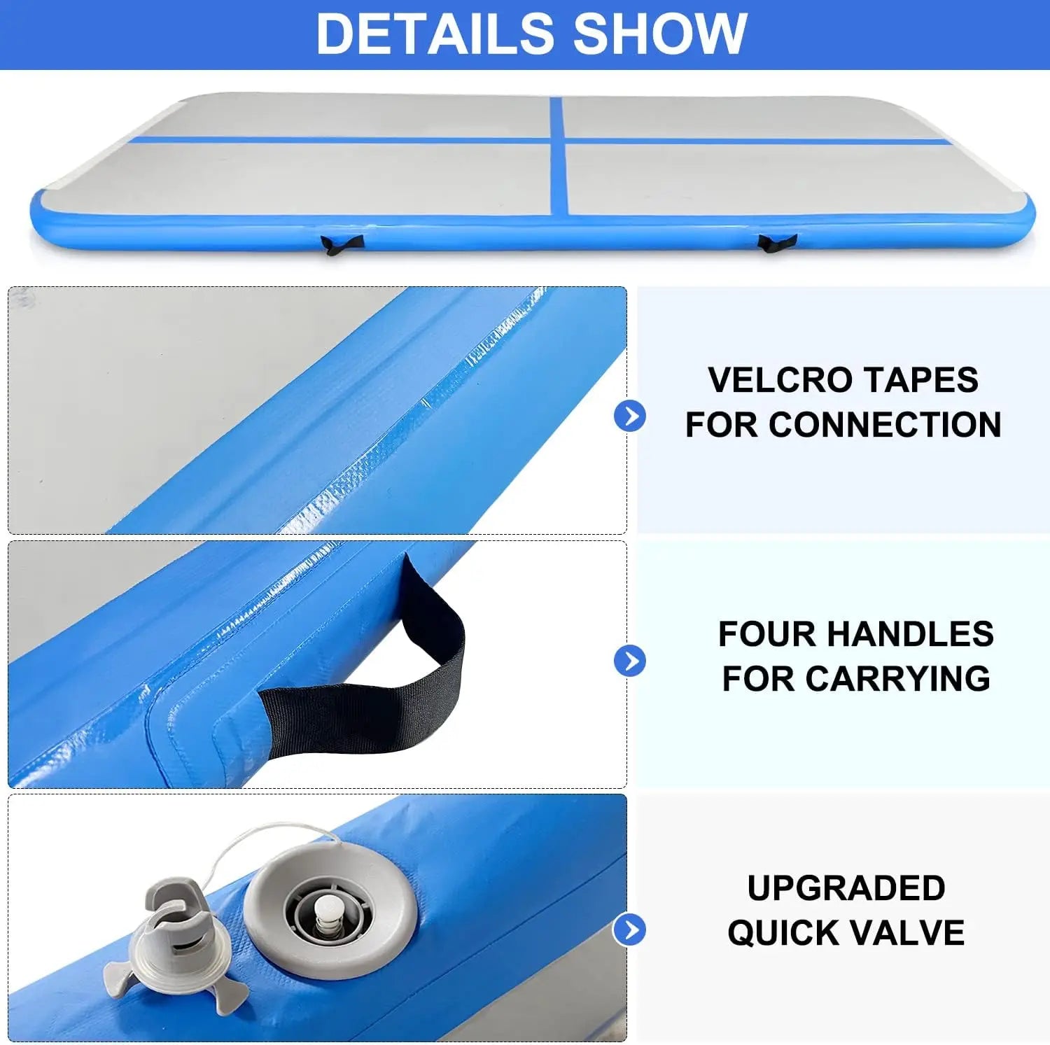 OEM ODM Taekwondo Cheerleading Yoga Gymnastics Tumbling Mat Inflatable Air Track For Wholesale