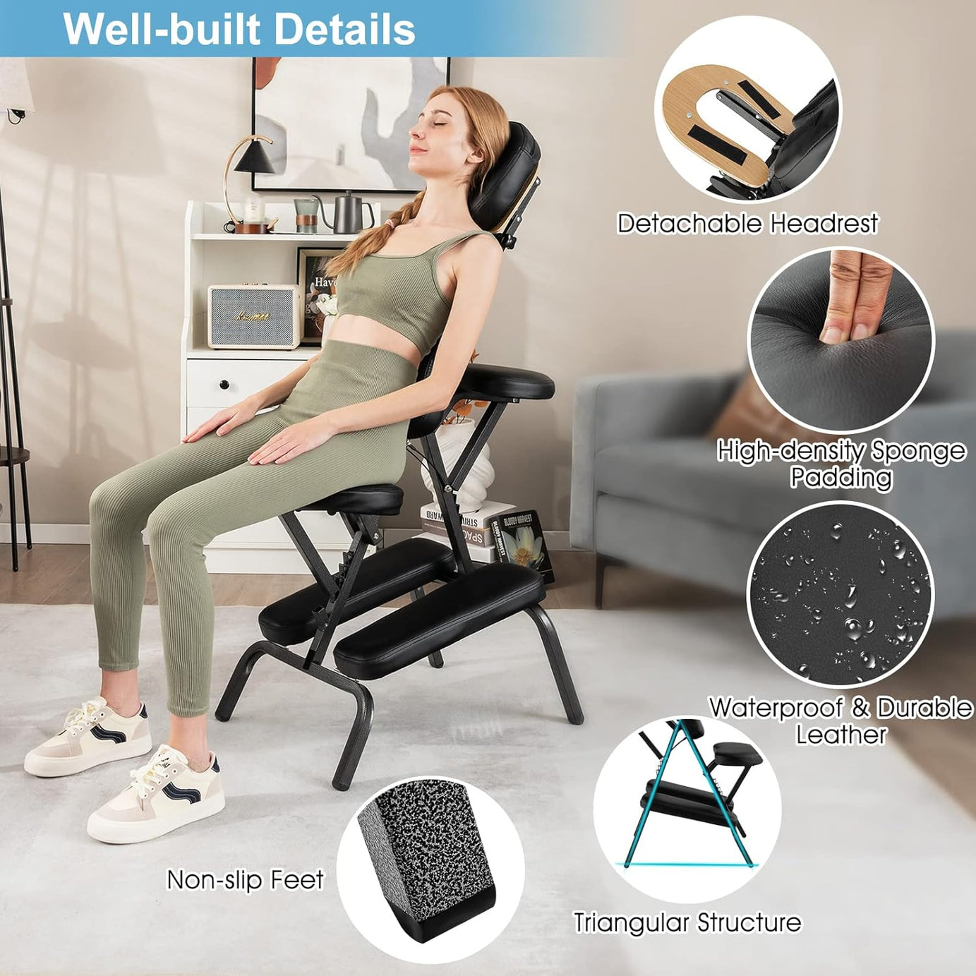 Adjustable Beauty Salon Massage Bed Portable Folding Massage Chair