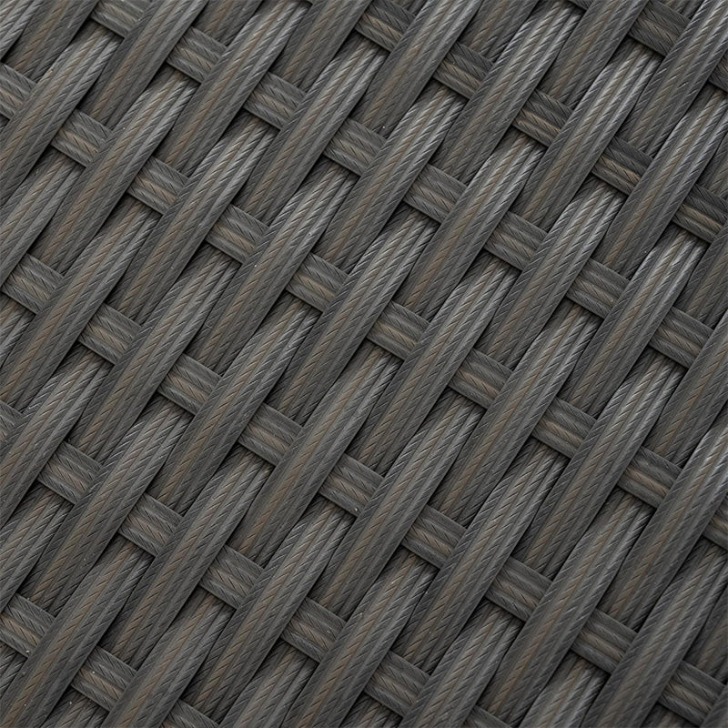 Garden Outdoor Black PE Rattan Folding Table Chair Set Plastic Square