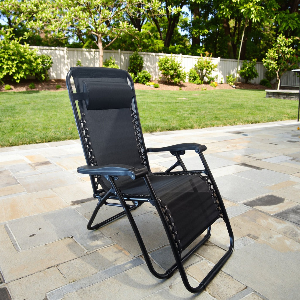 Basic Promotional Outdoor Adjustable Zero Gravity Sun Lounge Folding Garden Patio Deck Bench Chair Recliner