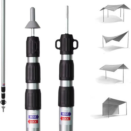 Outdoor Adjustable Lightweight Tarp Telescopic Tent Poles for Camping