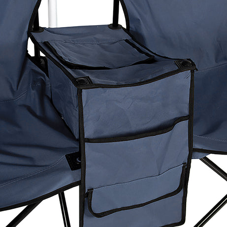 Factory Outdoor Double Seat Beach Camping Chair with Umbrella Sunshade and Ice Bag