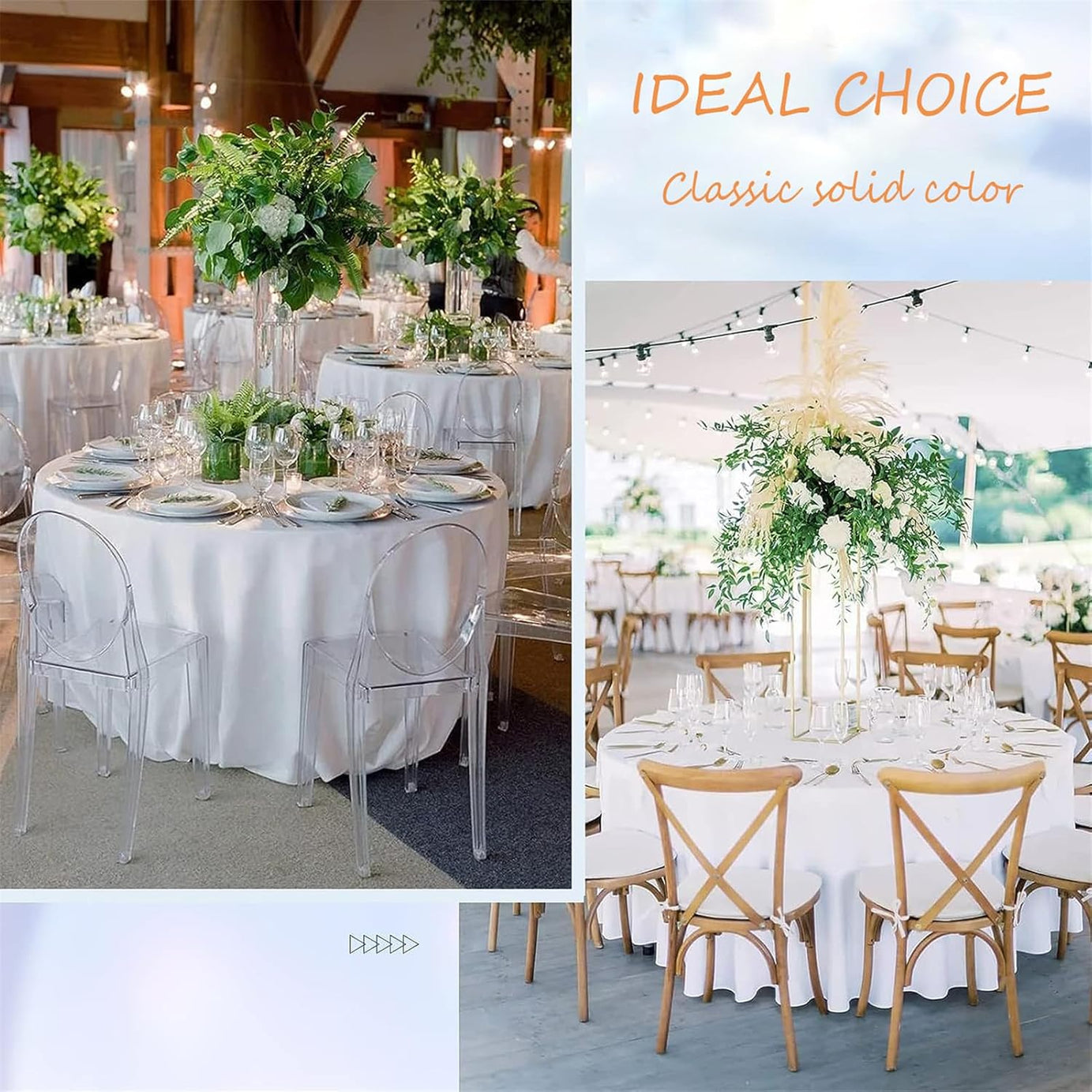White Tablecloths Banquet Polyester Round Table Cloths for Wedding Party