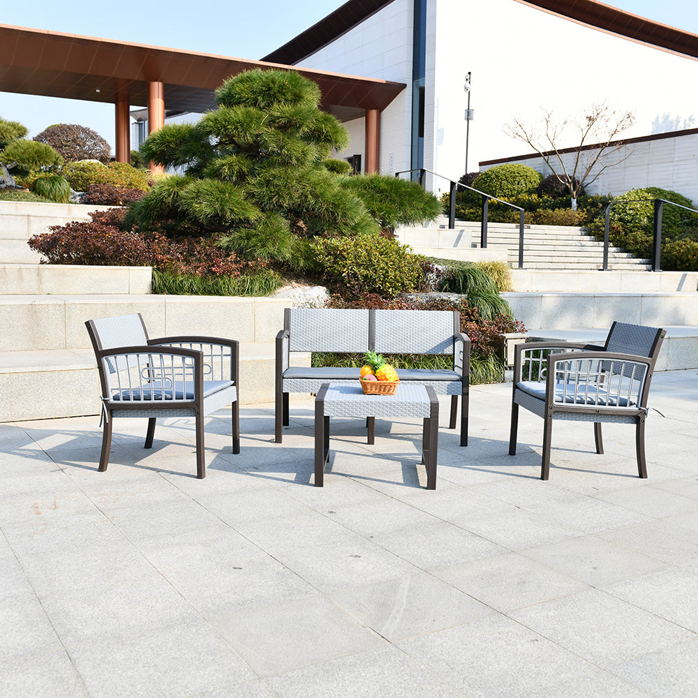 Outdoor Furniture Waterproof Garden Sofa PE Wicker Rattan Patio Set