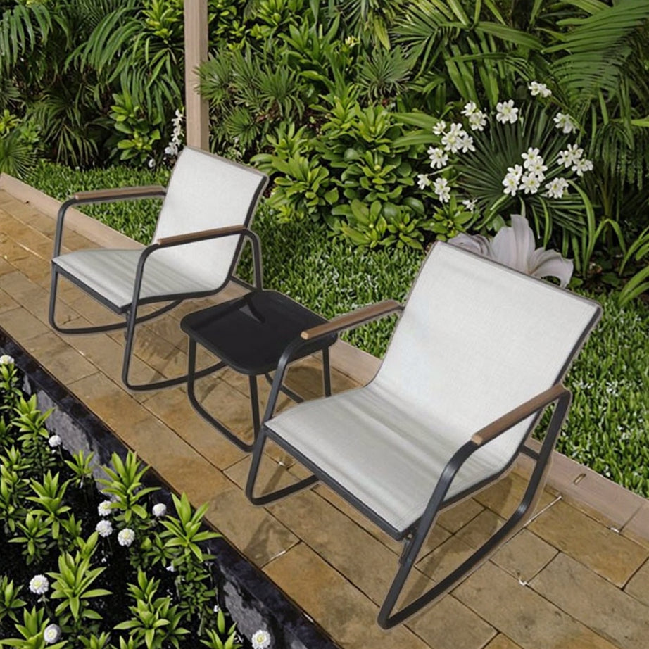 Outdoor 3 Piece Patio Furniture Set with a Glass Coffee Table