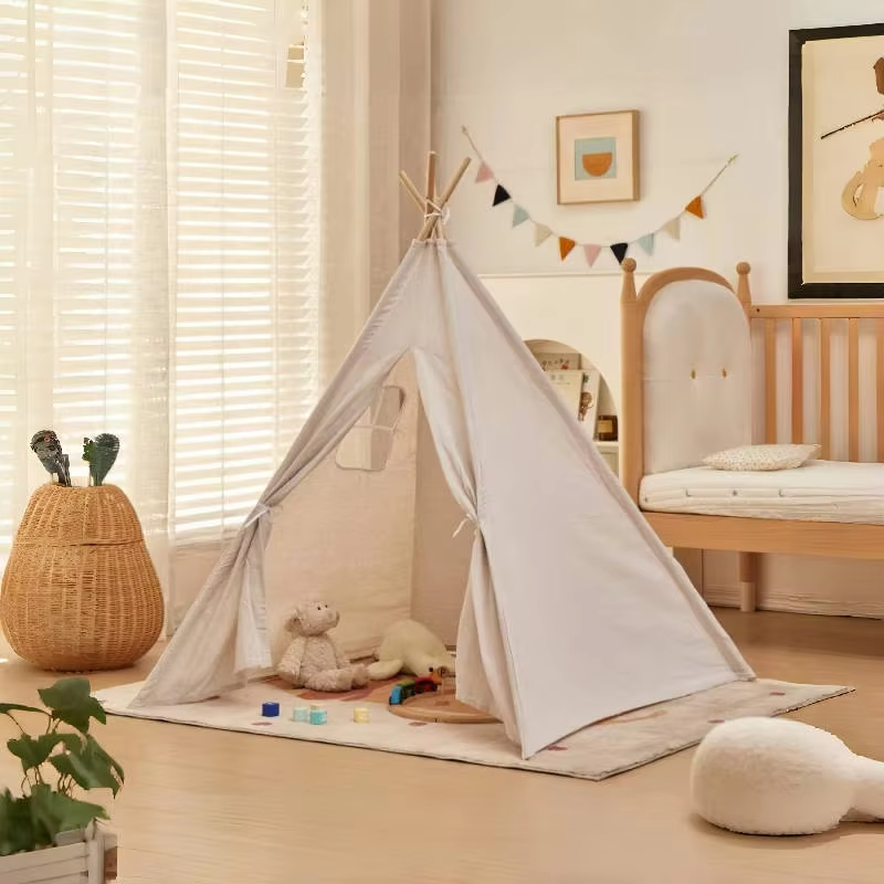Customizable Size Canvas Indoor Outdoor Play Kids Teepee Tent With Led Light