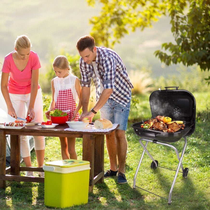 Foldable Black Hamburger Portable Folding Bbq Barbecue Fire Camping Grills