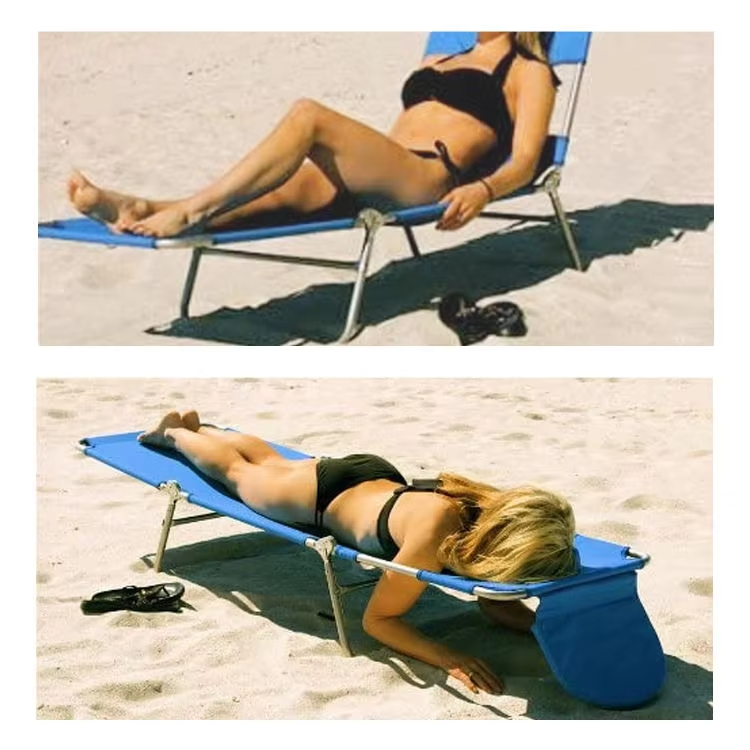 Outdoor Patio Beach Beach Bed Sun Lounger Folding Beach Lounge Chair