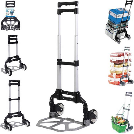 Aluminium Alloy Stair Portable Climbing Cart Folding Hand Truck Luggage Cart With Telescoping Handle