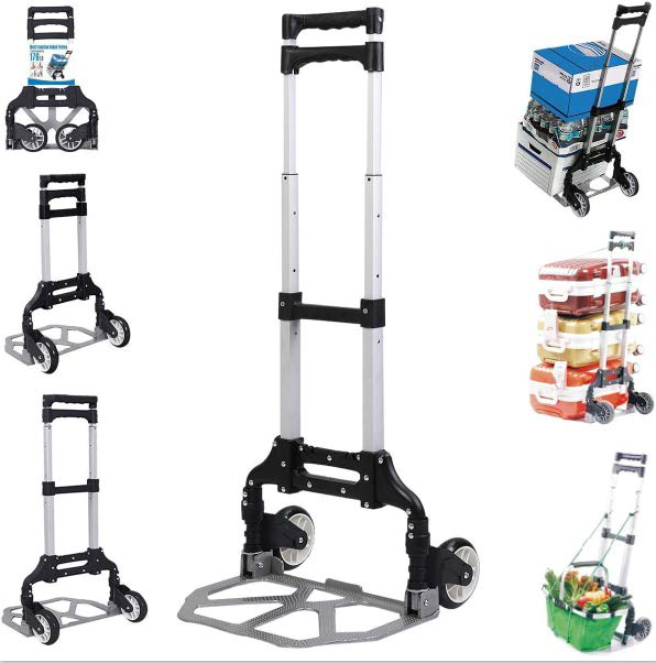 Aluminium Alloy Stair Portable Climbing Cart Folding Hand Truck Luggage Cart With Telescoping Handle