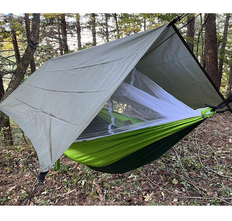 Outdoor Hanging Swing Camping Hammock With Mosquito Net And Sun Shade Rain Fly Tarp Set
