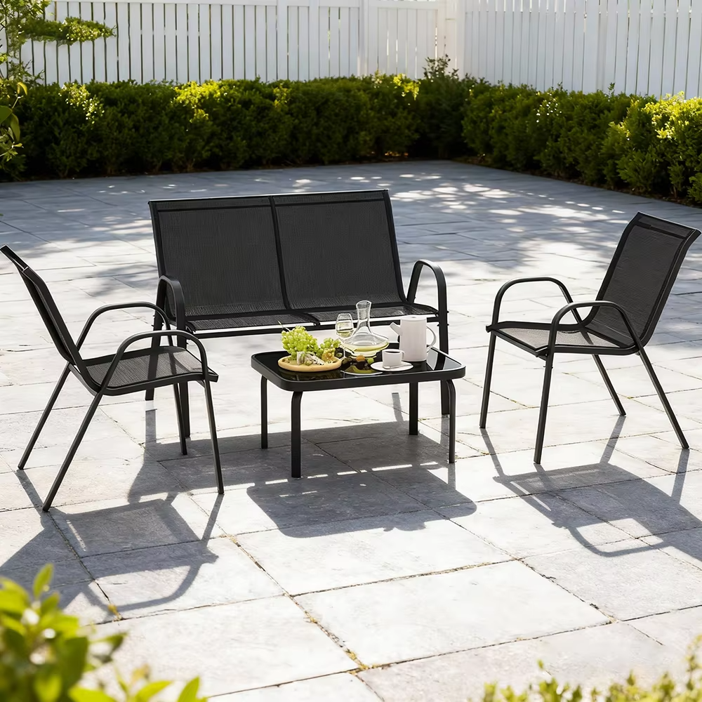 Teslin Popular Garden Sofa Set 4 Pieces Patio Furniture Outdoor with Comfortable Armchair