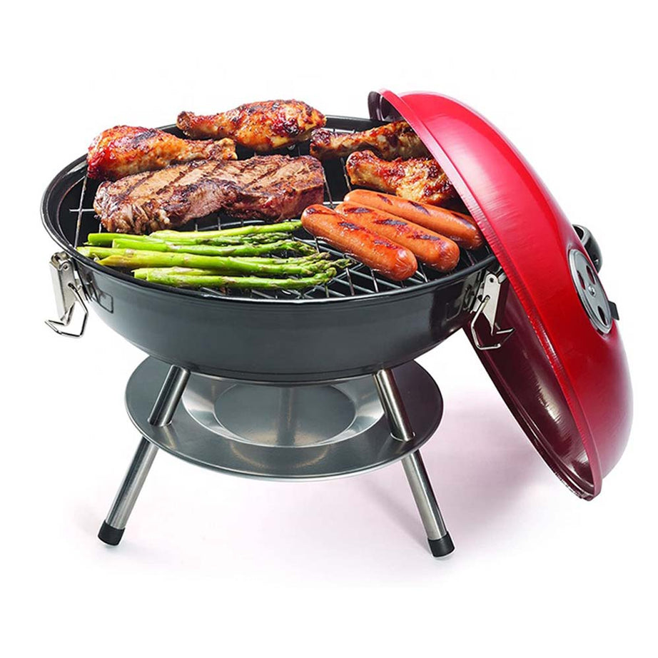 14 Inch Charcoal Gril Apple Shape Picnic Outdoor Portable Enamel Coated Barbecue BBQ Grill