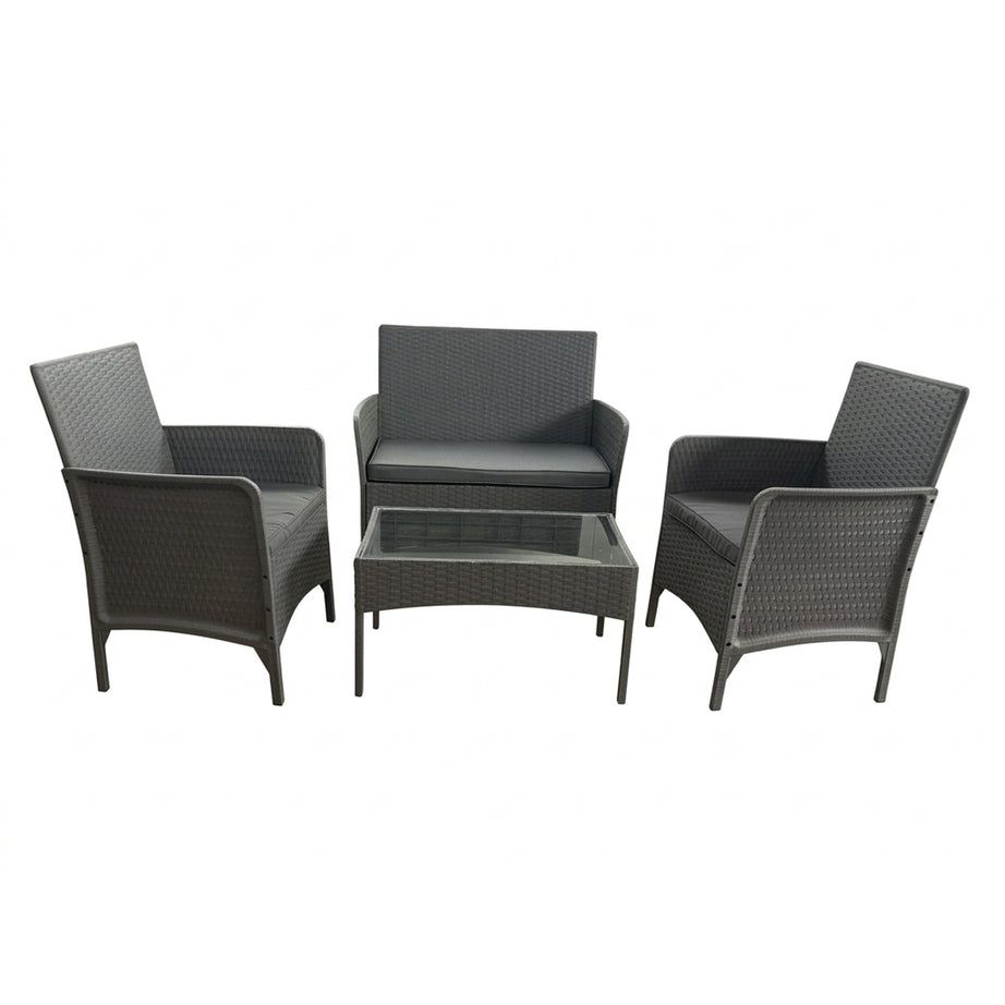 Patio Rattan Wicker Sofa Set Garden Sets Table and Chairs Set Outdoor Injection PP Rattan Furniture