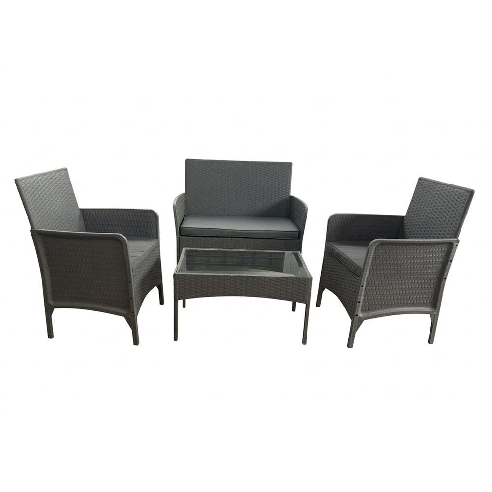Patio Rattan Wicker Sofa Set Garden Sets Table and Chairs Set Outdoor Injection PP Rattan Furniture