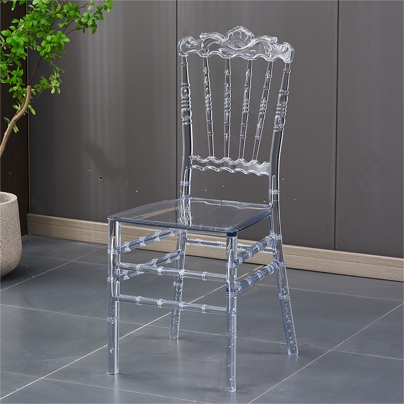 Light Weight Furniture Dining Reception Plastic White Acrylic Pp Clear Resin Transparent Chivari Chair Wedding